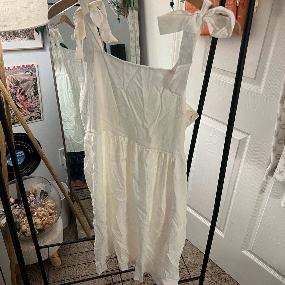 white tie strap dress